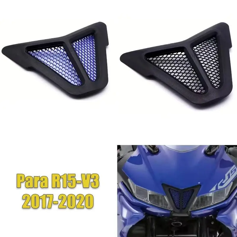 Dirt Bike Accessories, Decorative Air Intake Head Cover, Aluminum Mesh Intake Protector For Yamaha R15-V3 2017-2020