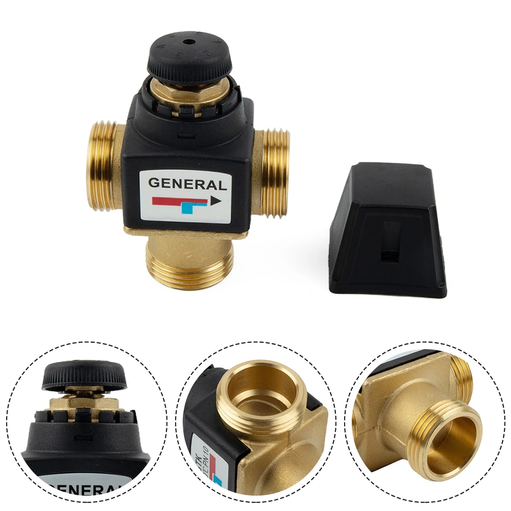 3 Way Thermostatic Mixer Valve for Hot Water Circulation Systems Brass and Plastic DN20 DN25 Scalding Protection Feature