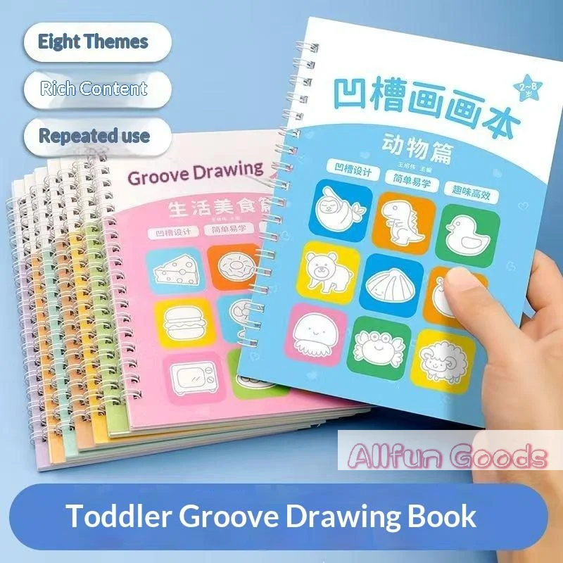 [TG835]Groove Book Simple Strokes Calligraphy Practice Creative Graffiti Book Basic Painting Template For 2 To 8 Years Old Kids