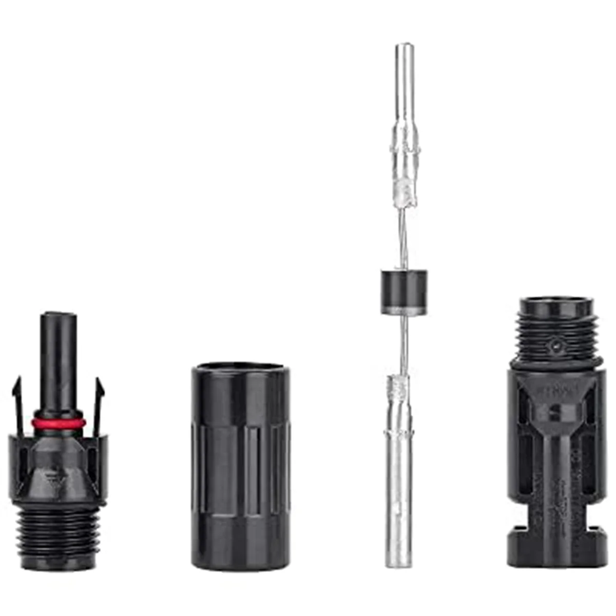 5 PCS PV Solar Panel Connector Male/Female 30A Built-In Diode Inline Fuse Solar Wire Connectors Waterproof