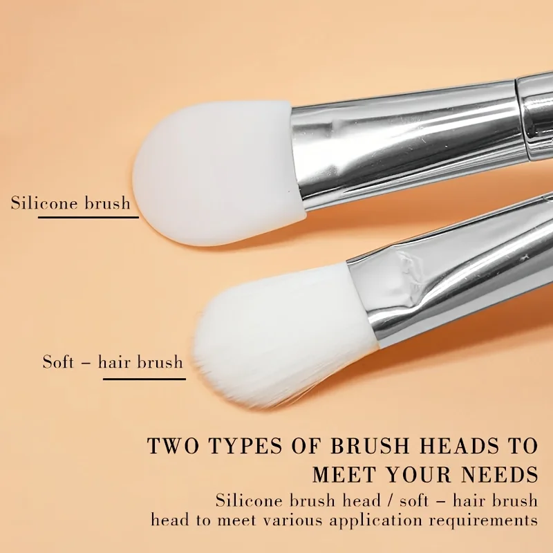 Pincel de maquillaje y máscara de doble punta, aplicador facial profesional para aplicación y herramienta de limpieza de mascarillas de arcilla
