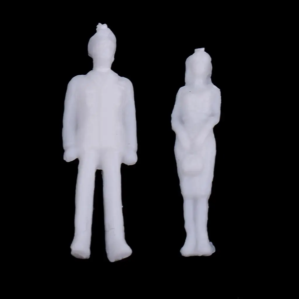 20 Pack 1:100 Unpainted Model People Miniature Architecture Figure Figurine