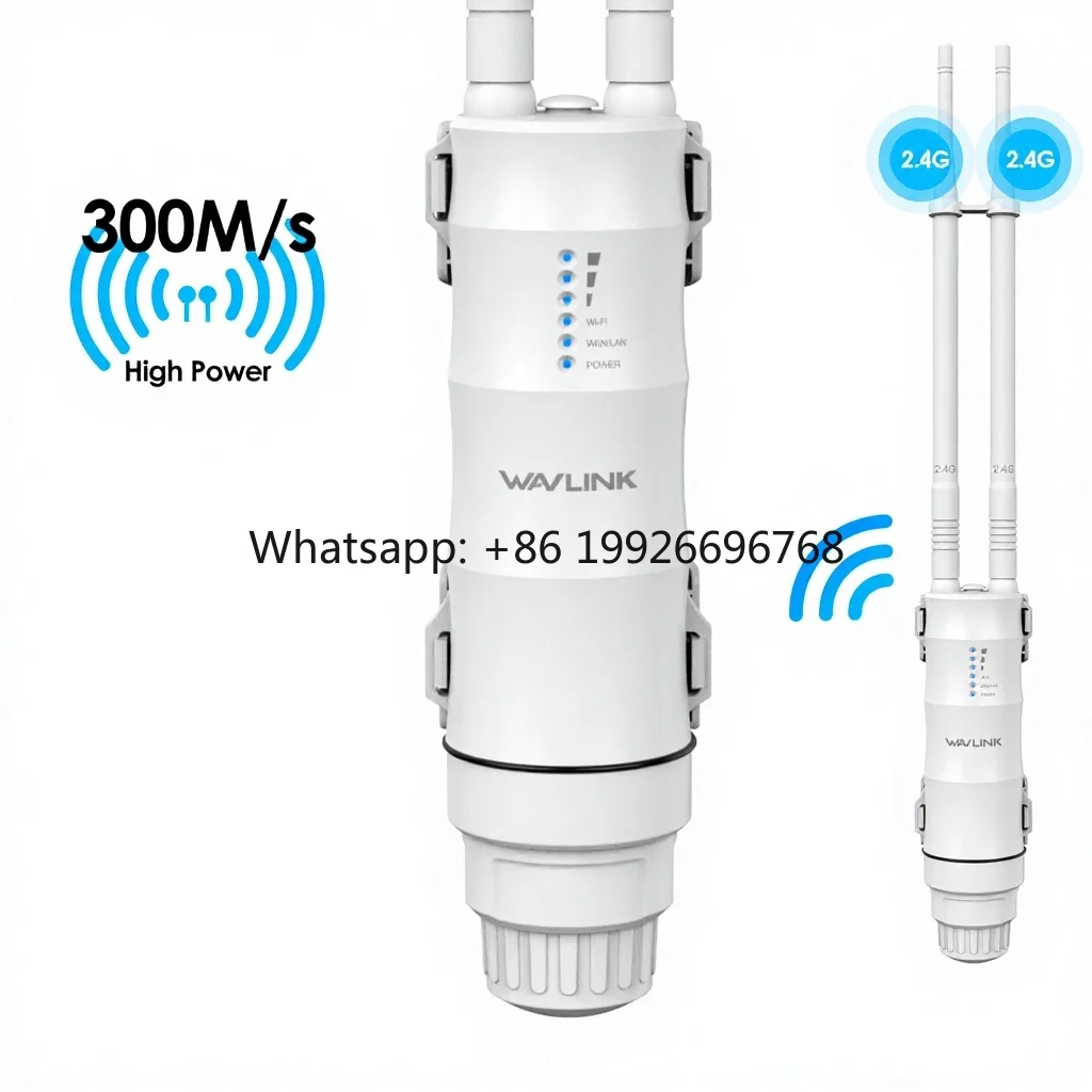 WN570HN2 N300 Outdoor WiFi AP with 2 Antennas Long-Range High-Power Wireless Repeater Router