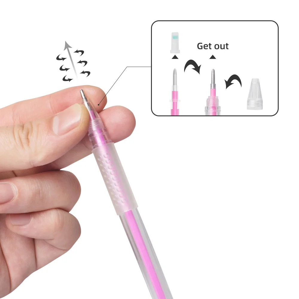 Stylo marqueur de tatouage pour sourcils et lèvres, 1mm, stylo marqueur fluorescent, recharges remplaçables pour Microblading, outil PMU pour Scribe des lèvres et des sourcils