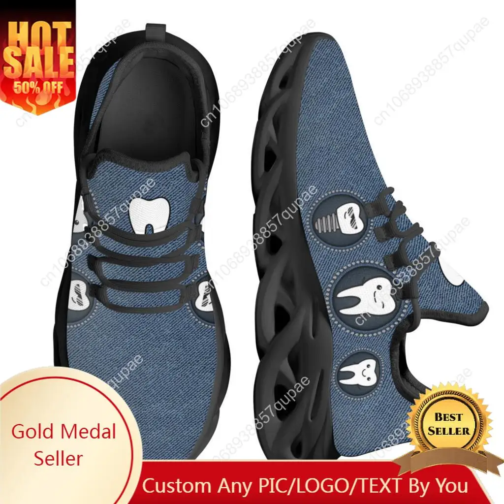 

Funny Dentist Teeth Print Flats Sneakers Shoes Mens Womens Sports Shoes Fashion High Quality DIY Sneaker Custom Made Shoe