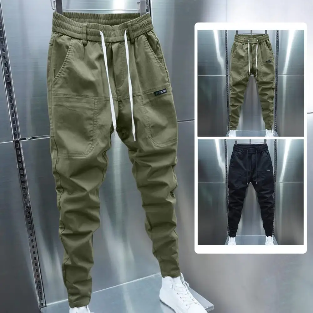 Comfortable Men Casual Pants Men Cotton Blend Sweatpants Cozy Plush Men's Sweatpants with Drawstring Waist Pockets for Casual