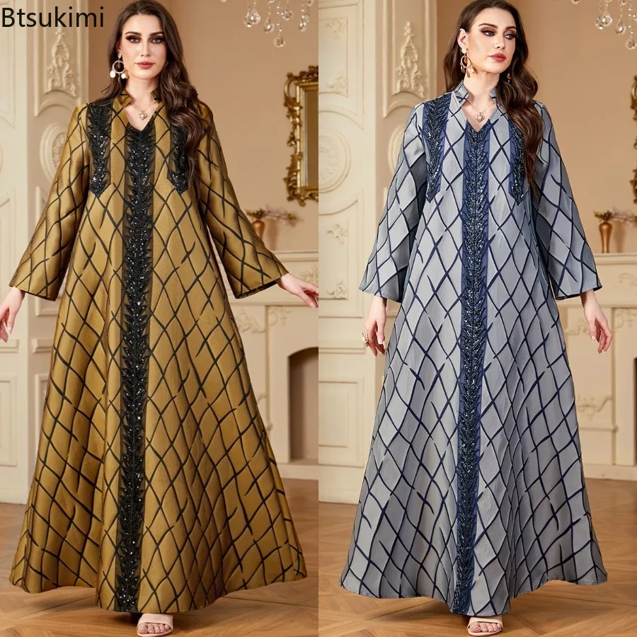

Muslim Modest Dress Jalabiya Women Ramadan Kaftan Abaya Elegant Party Dresses Morocco Vestidos Dubai Caftan Arab Islam Long Robe