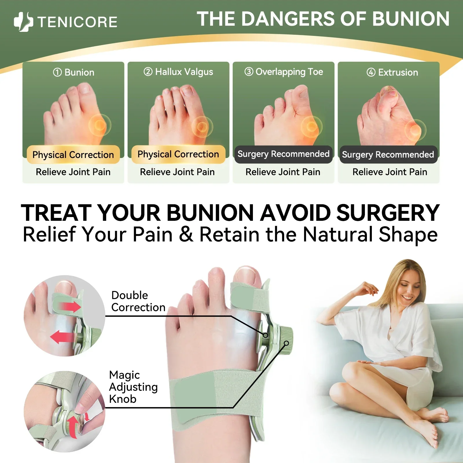 Direct Sale a Toe Straightener Suitable Bunion Splin Relief Adjustable Knob Bunion Corrector for Women Big Toe