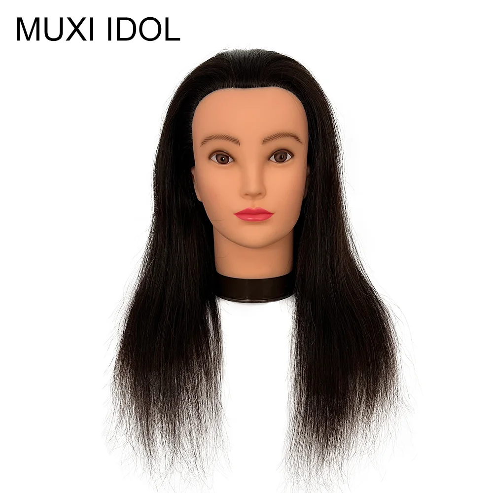 

100% Human Hair Mannequin Head MUXI IDOL Year-End Special Offer Can Be Dyeing Bleaching, Trimming, Hair Extension