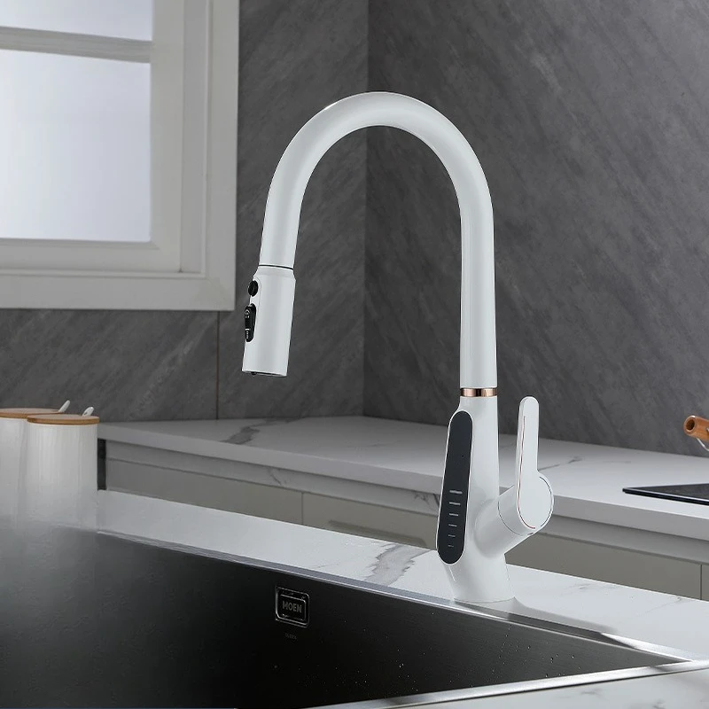 

Digital pumping kitchen faucet, three-speed blade water, hot and cold kitchen faucet