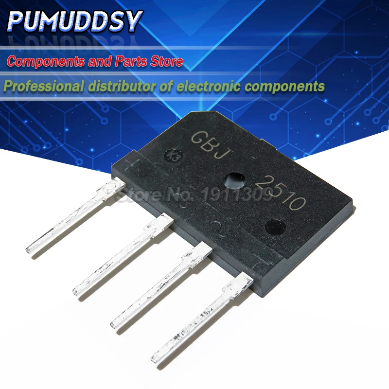 5PCS KBJ2510 GBJ2510 ZIP4 25A 1000V BRIDGE RECTIFIER new and IC