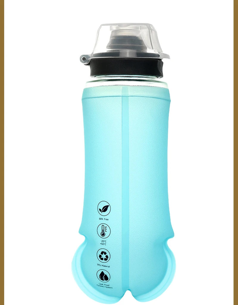 170ml Faltbare Auslaufsichere Weiche Zusammenklappbare Ernährungsflasche für Hydration Pack BPA-frei TPU, Leichtgewichtig, Leicht zu Öffnender Deckel für Läufer – Detail 26