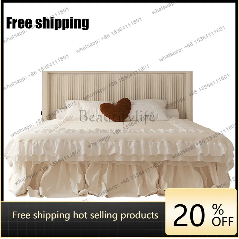 

LJY Wooden Nordic Double Bed Australia Luxury Normal Frame Floating Double Bed Adults Modern Cama Matrimonial Furniture For Home