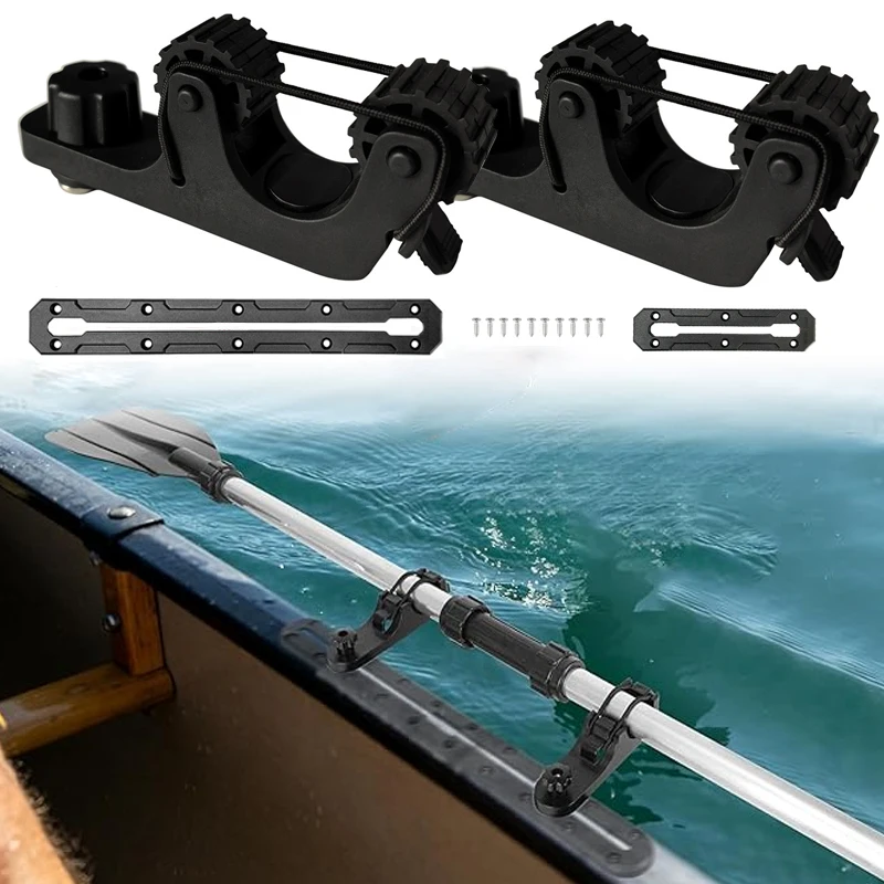 Kayak Paddle Holder Track Mount Kayak Accessory Save Track Space Secure Paddle Fits 0.8–1.3” Shaft PaddleFishing Net Rod Holder