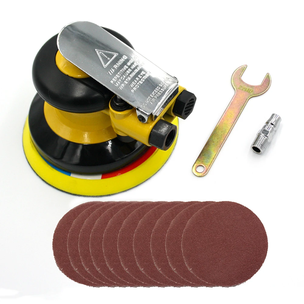 5inch Pneumatic Orbital Polishing Machine 125mm Vacuum Eccentric Air Sanding Machine Car Polisher for Car Wood Metal