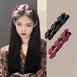 Forehead Flock Braided Hair Clip Accessory New Solid Color Braided Hair Clips Small Fragrant Hair Clip Shredded Hair Bangs Clip