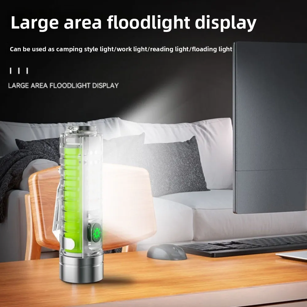 Cross-border new LED flashlight TypeC charging outdoor emergency portable mini strong light long-distance zoom small flashlight