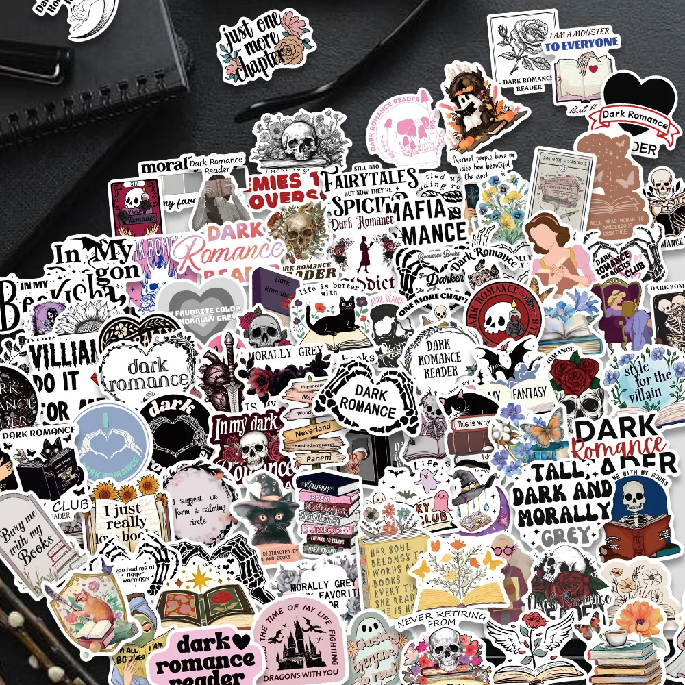 100PCSHalloween Dark Romance Reader Kunst Graffiti Aufkleber Persönlichkeit Geheimnisvolle Liebe Lesen Kreative Geschenk Dekoration Telefon Fall