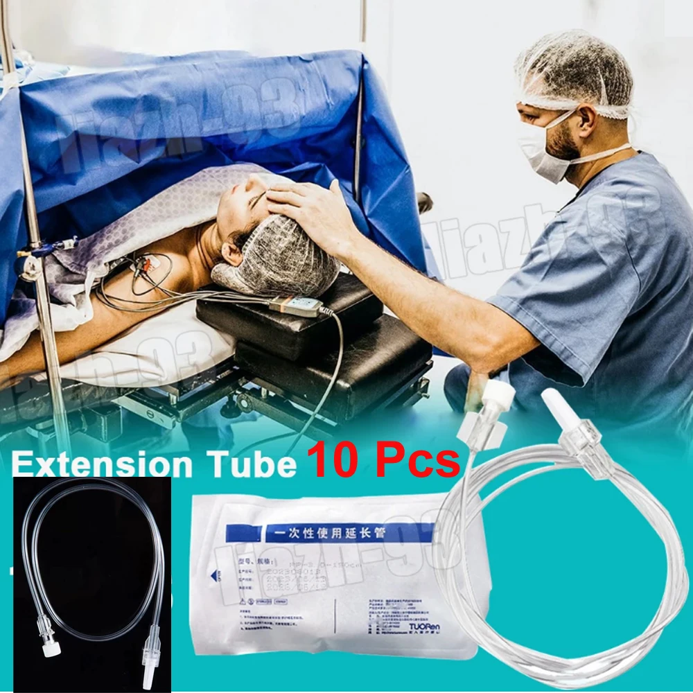 10PCS Sterile IV Infusion Extension Line 30/50/100/150CM Infusion Extension Tube Disposable Infusion Extension Hose for Syringe