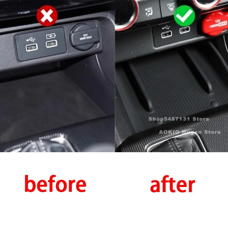 Car Center Control Wireless Charging Silicone Panel Silicone Anti-slip Mat for Honda Civic 11th Gen Interior Accessories