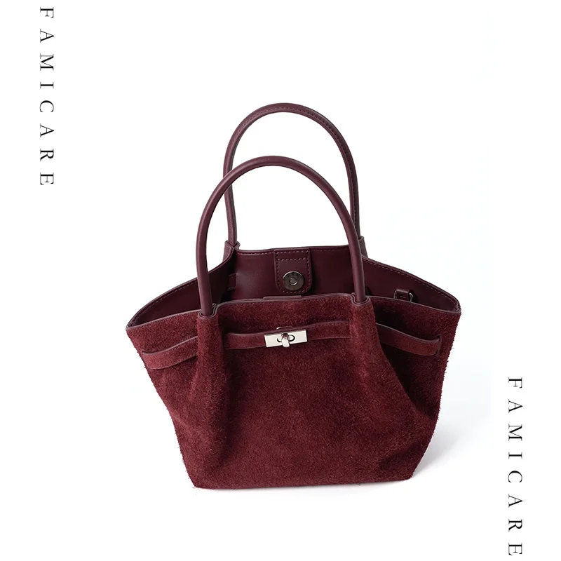 

2025 Suede Leather Bridal Wedding Handbag Light Luxury Shoulder Crossbody Handheld Bag Women Fashion Unique High-quality Tote