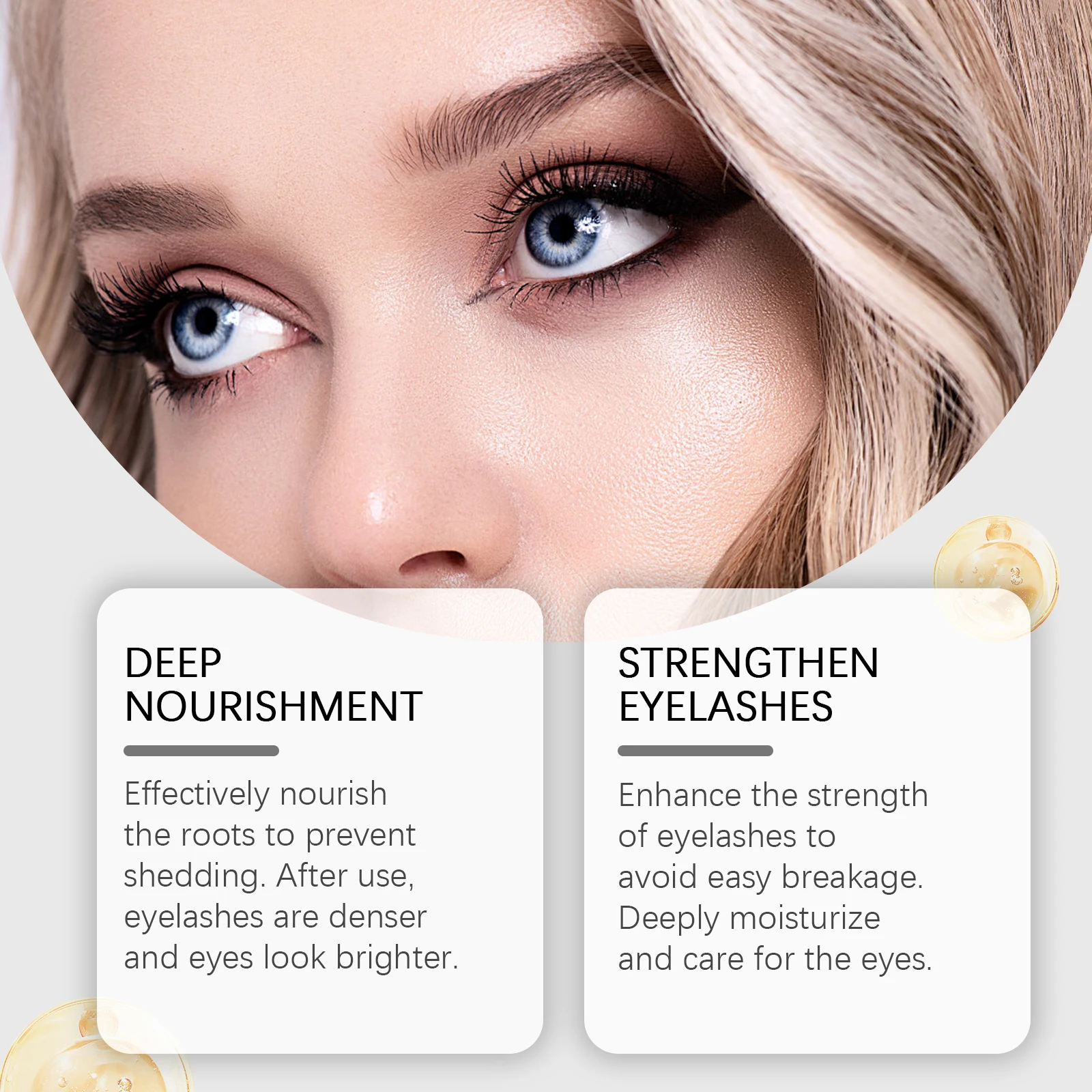 Suero para el crecimiento de pestañas, potenciador natural de pestañas, tratamiento para pestañas más largas, más gruesas y rizadas, productos para el cuidado de los ojos, maquillaje