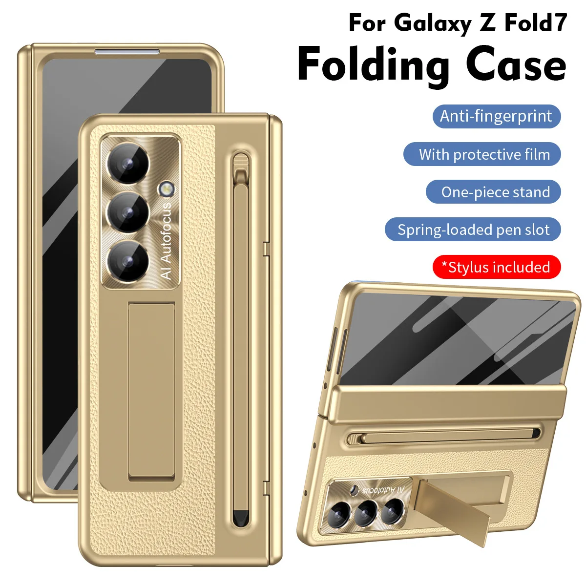 

Full Protection Case with Pen Slot & Built-in Screen Protector for Samsung Fold7 Fold6 Foldable Phone Case