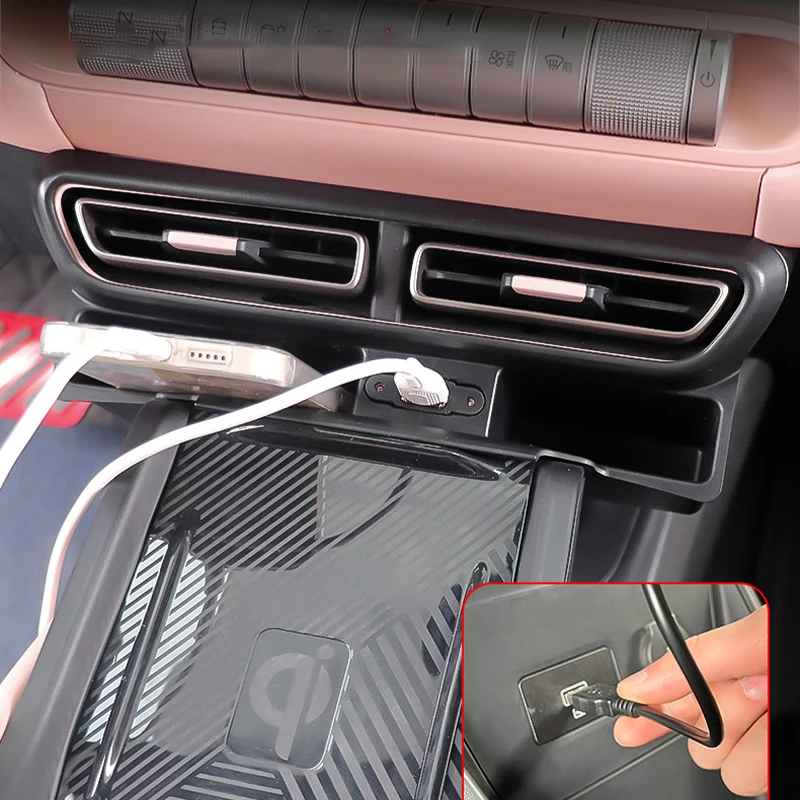 

1 Pc Storage Box with USB Port for BYD Atto 1 Center Console Under Air Vent Organizer Dash Tray Accessory