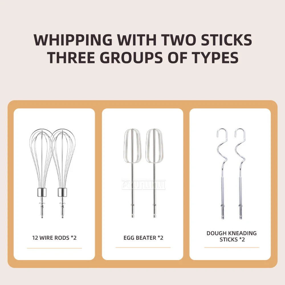 Automatic Milk Cream Whipper Household Kitchen Tool E-1053 Electric Handheld Egg Beater for Baking Desktop Small