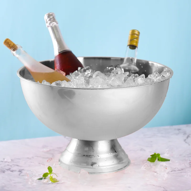 

Home Party Golden Champagne Bowl 304 Stainless Steel Beer Bucket Keg Double Wall Red Wine Beer Cooler Ice Bucket Bar