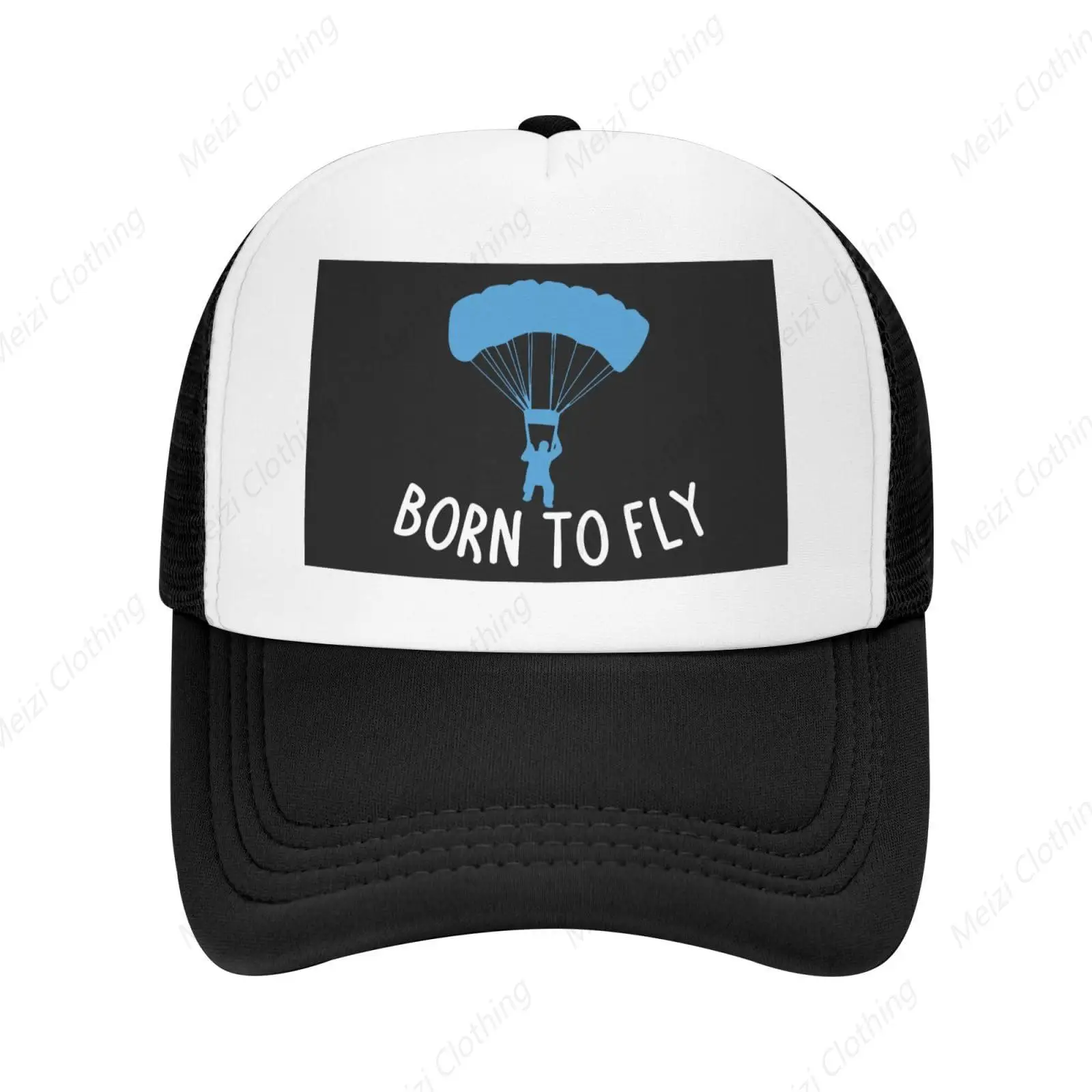 

Born To Fly Paraglider Casual Baseball Cap Breathable Mesh Outdoor Sports Cap Adjustable Truck Cap