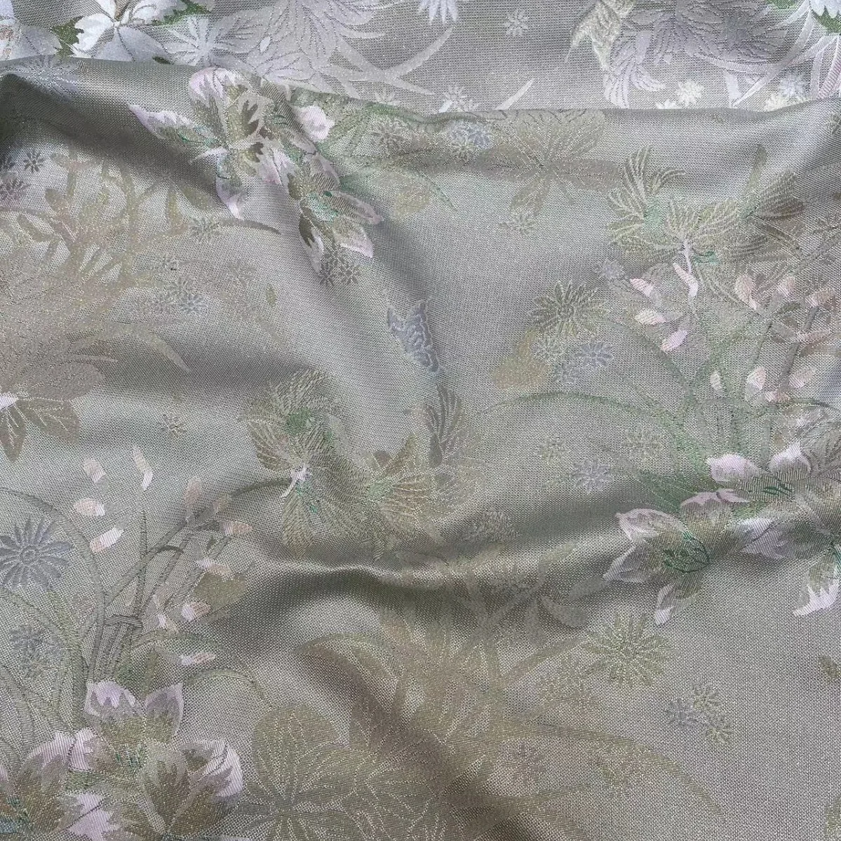 Spring Yarn-Dyed Flower Luo 100 Silk 140 Door Width 28momme New Chinese Style Four Warp Twisted Coat Bed Cover Cloth Fabric