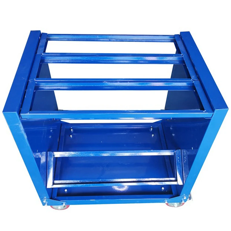 BT30 CNC Tool Trolley Cart 35 Capacity Tooling Blue 45 Taper Tool Holders Shelf Cart with Two Swivel Two Fixed Casters