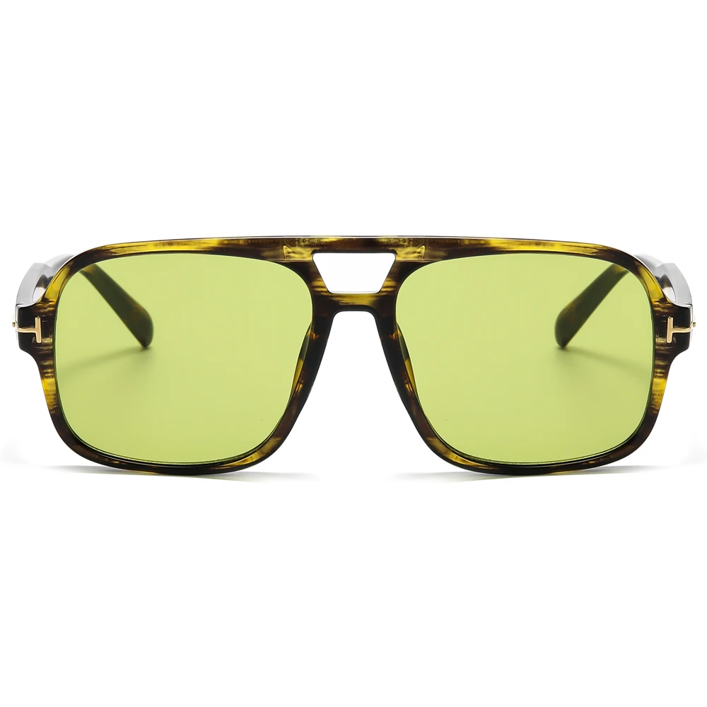 Kachawoo occhiali da sole quadrati per uomo big frame double bridge occhiali da sole retrò modello di decorazione per donna verde nero drop shipping