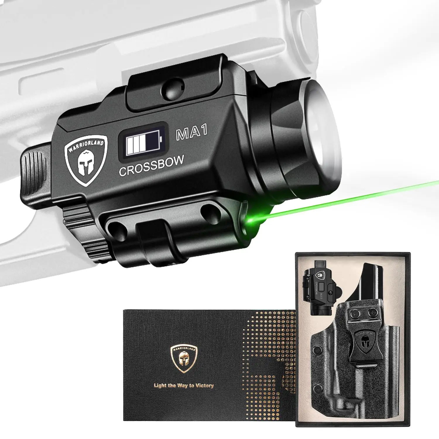 MA1 Laser-Light IWB Holster Fit for S&W SD9 VE/SD40 VE,800-lumen LED Gun Flashlight Green Laser Weapon,Right-Hand,Rechargeable