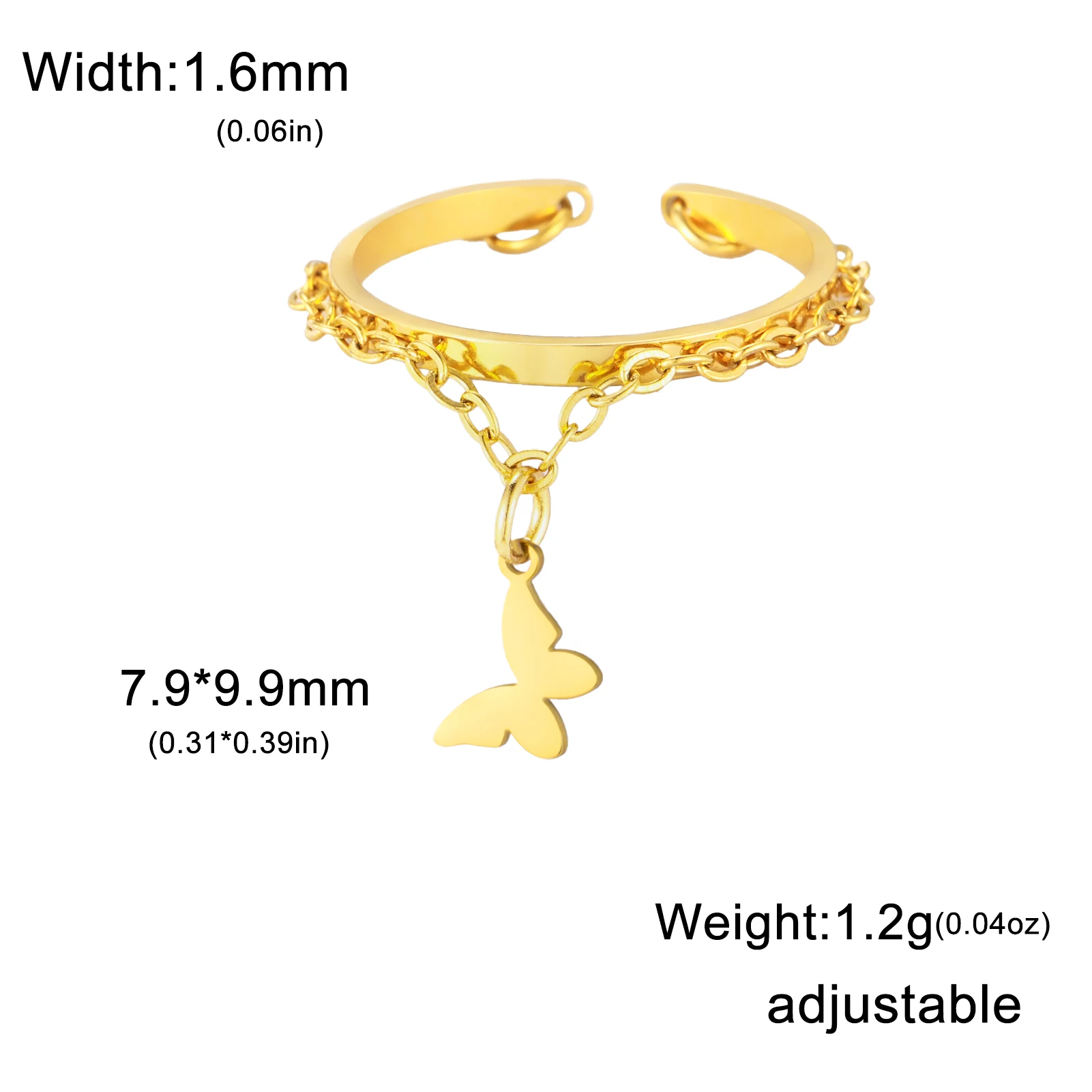 Couple's Open Ring with Heart Zircon Charm