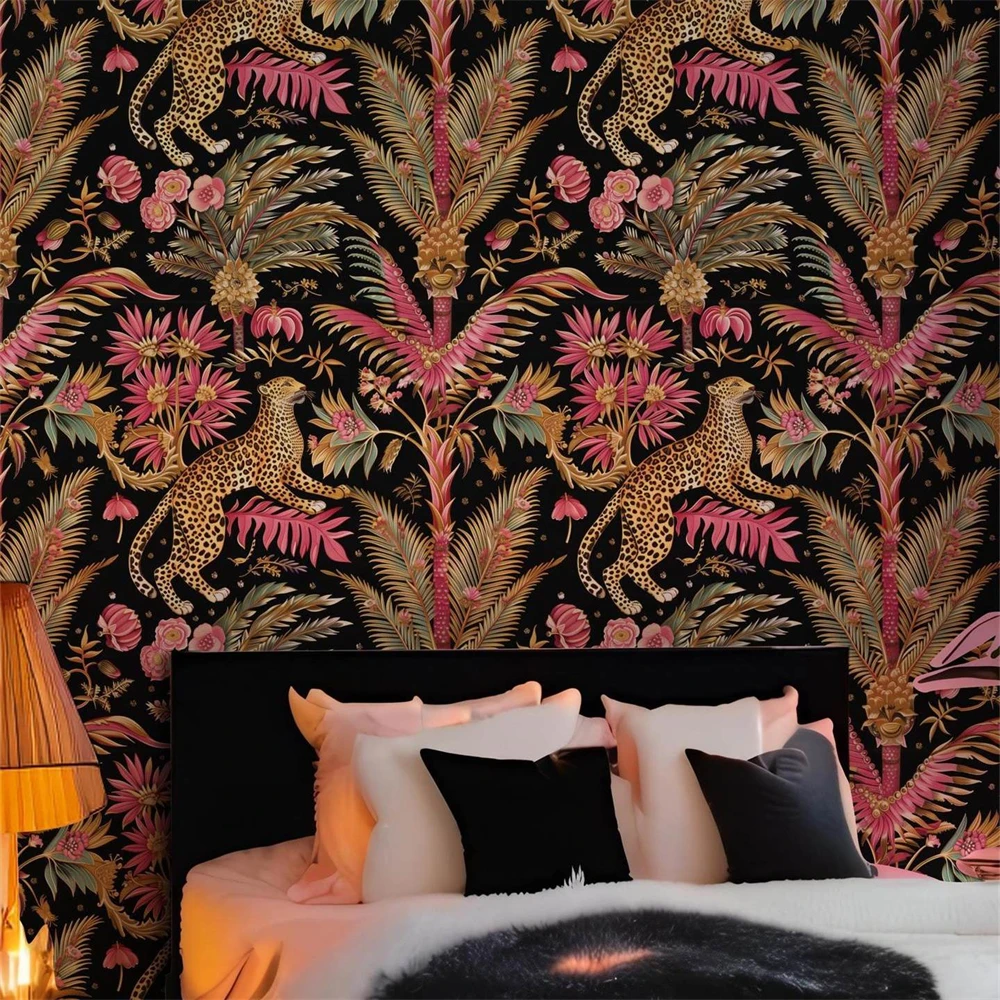 Custom tropical plant leaves palm tree Mural Wall Painting Luxury Living Room Bedroom TV Background Wallpaper for Wall Covering