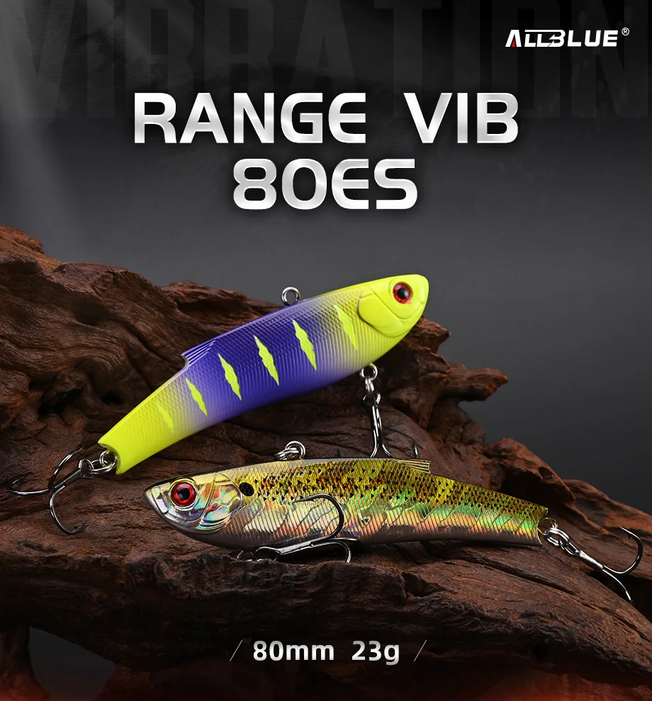 ALLBLUE RANGE VIB 80ES Sinking VIB Angelköder Rattlin 80 mm 23 g harter künstlicher Vibrationsköder Winter-Eis-Hecht-Angelgerät – Detail 1