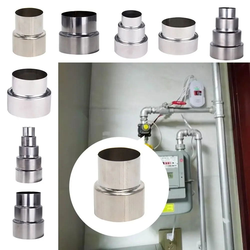 Stainless Steel Flue Exhaust Pipe Reducing Joint Liner Reducer 60-120mm Chimney Adaptor Stove Pipe Multiple Models