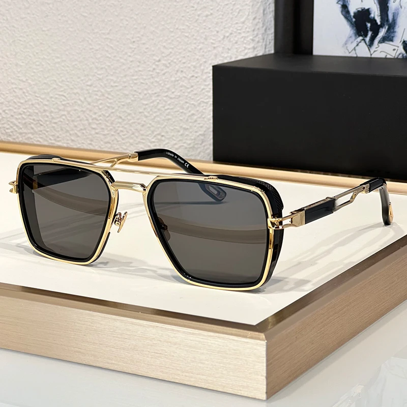 THE AMARI Square Fashion Designer Punk Style Sunglasses Gradient Uv400 Handmade Alloy Acetate Men Outdoor Eyeglasses with Case