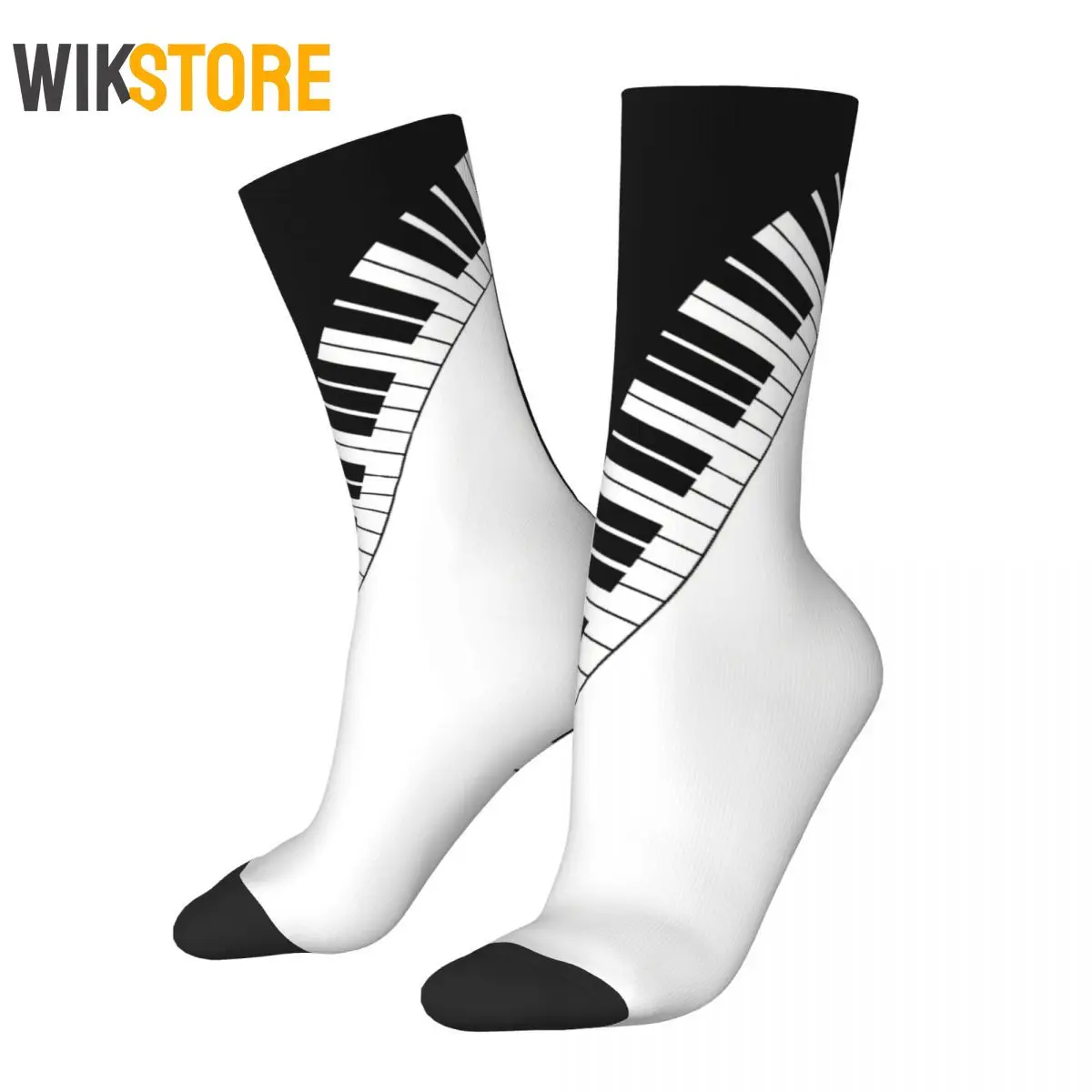 

Happy Men Women Male Socks Decorative Vintage Harajuku Music Notes Hip Hop Crew Crazy Sock Non-Slip Running Socks