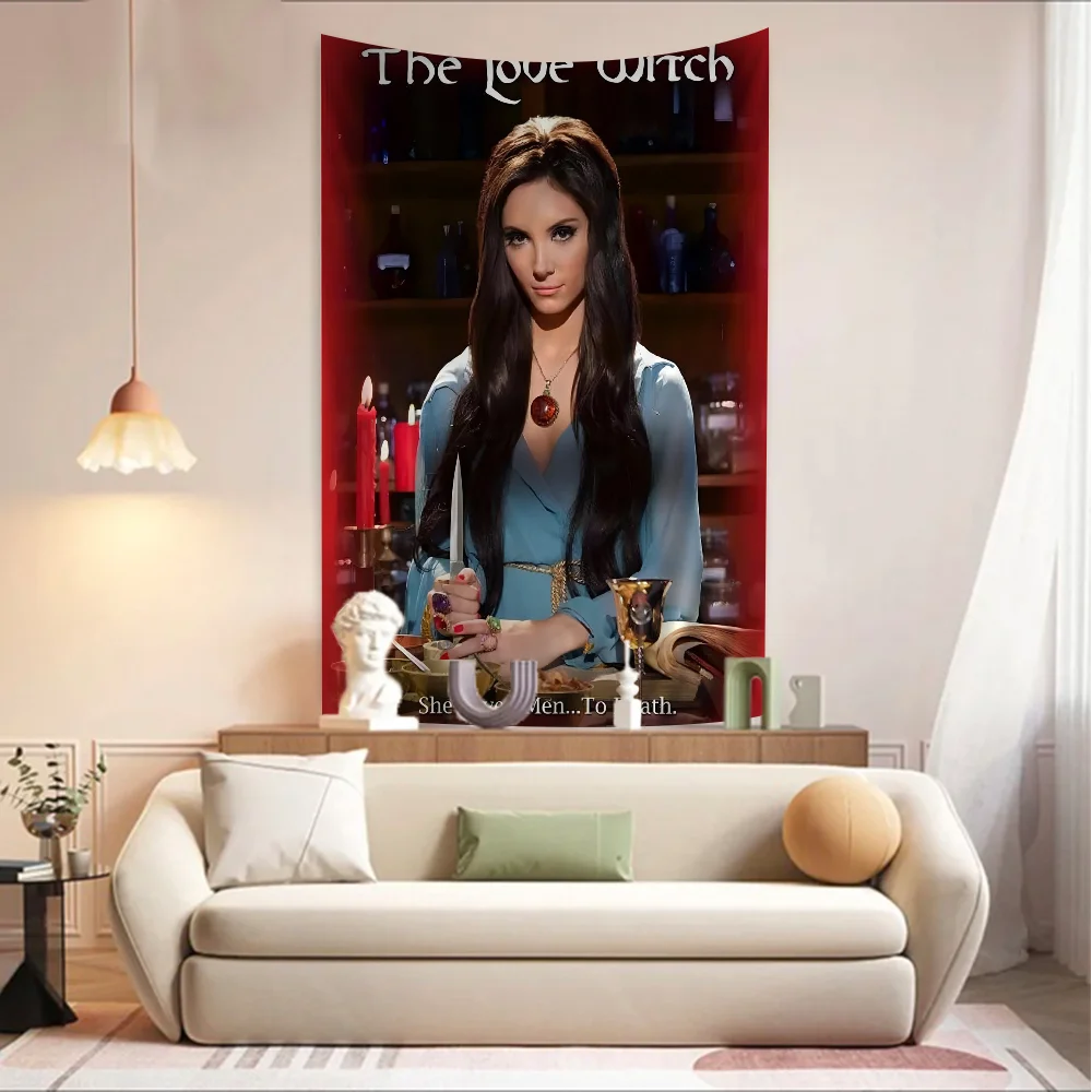 نسيج فيلم ساحرة الحب ، التاروت المعلقة أنيمي ، سجاد جدار الهيبي ، ملاءات معلقة على الحائط النوم