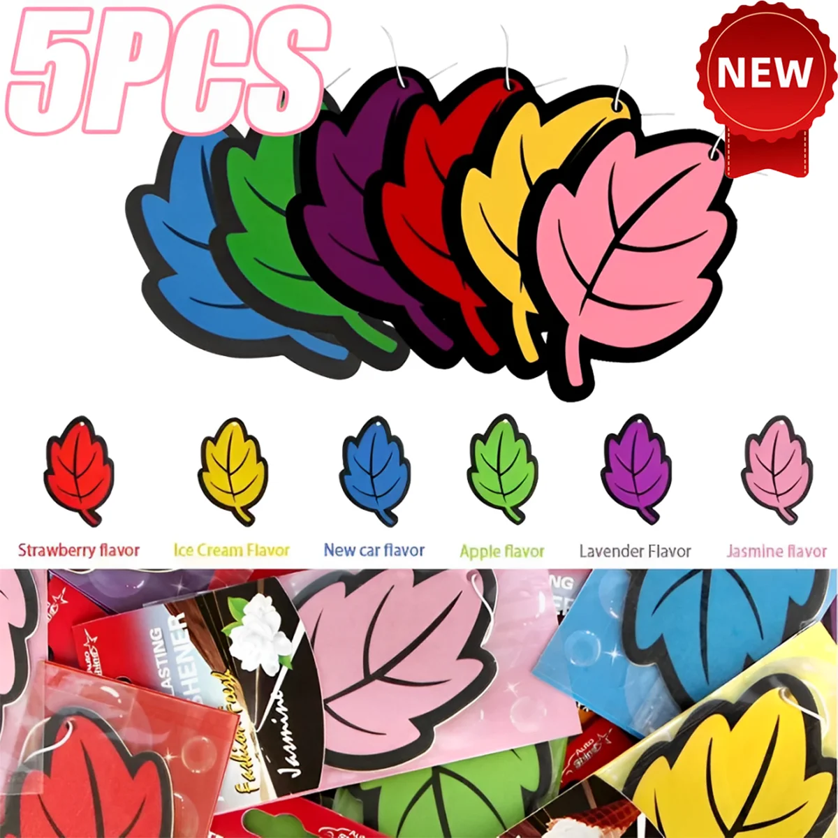 

5PCS Car Air Freshener Tablet Summer Cars Organizer Necessary Decorative Fragrance Paper Tablets Auto Interior Accessories