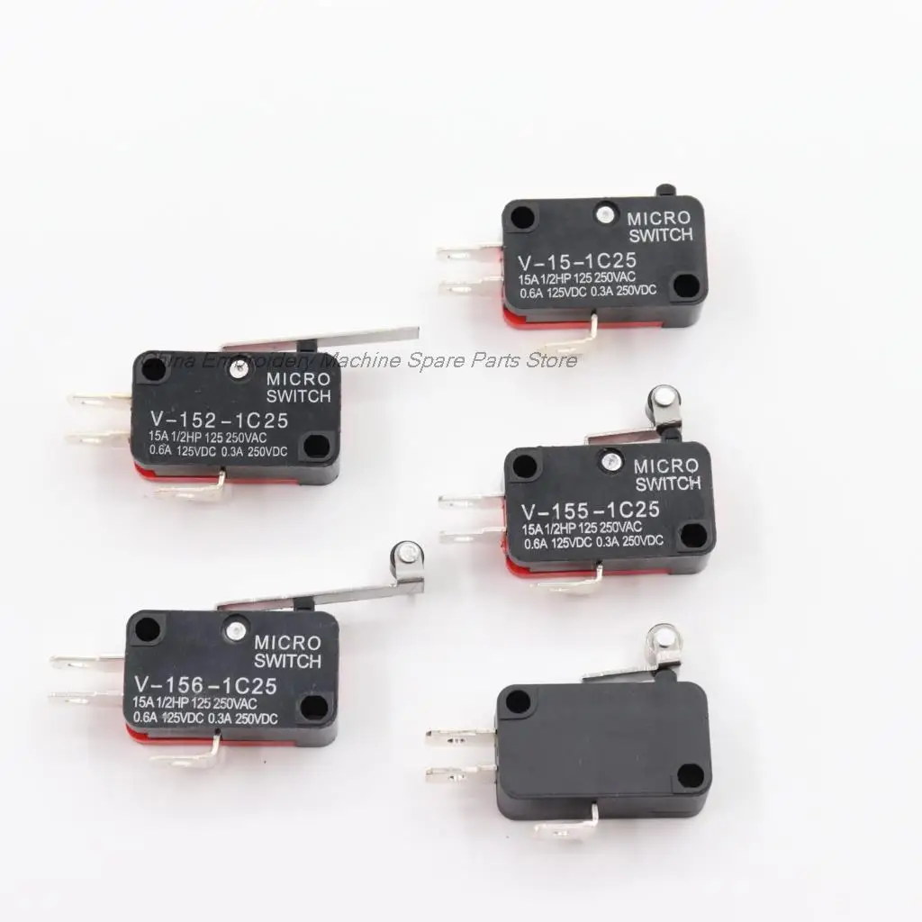 1PCS Micro Limit Switch Frame V-15-1C25 V-155-1C25 V-152-1C25 V-156-1C25 Black Switch Computer Embroidery Machine Accessories