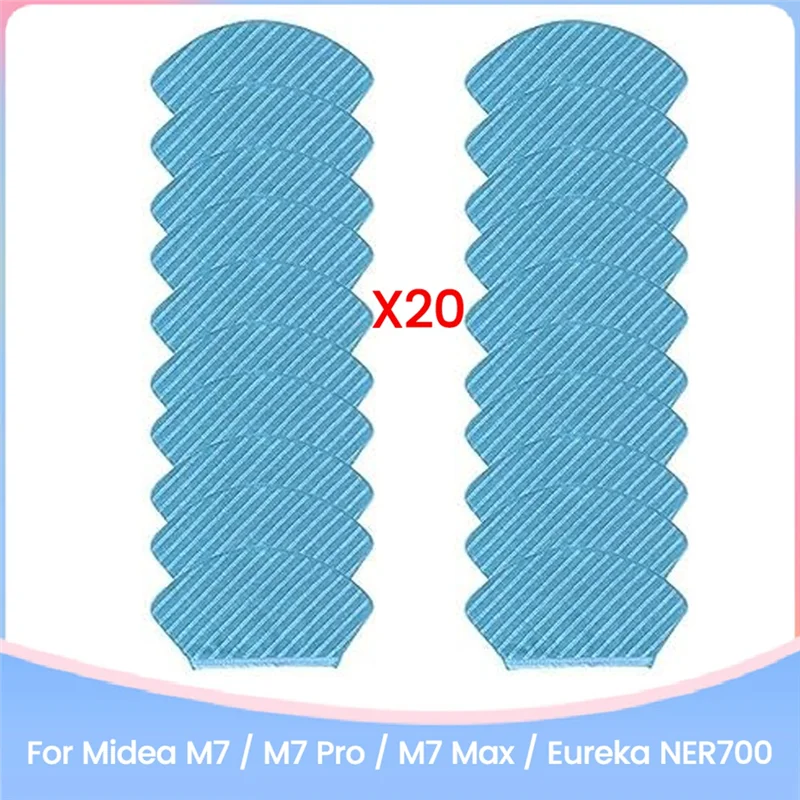 

ABUG-20PCS Mop Cloth For Midea M7 / M7 Pro/Eureka NER700 Robot Vacuum Accessories Replacement Washable Mop Rags