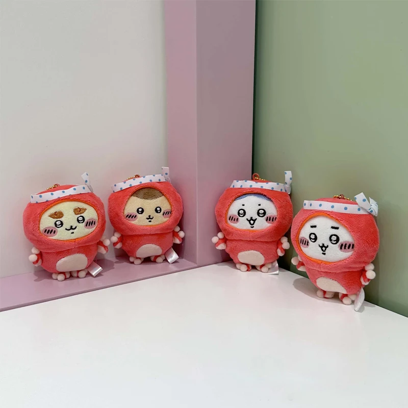 Chiikawa Takoyaki Premio Serie llavero de felpa lindo Usagi Hachiware Momonga bola de pulpo muñeca Kawaii juguete suave colgante regalo