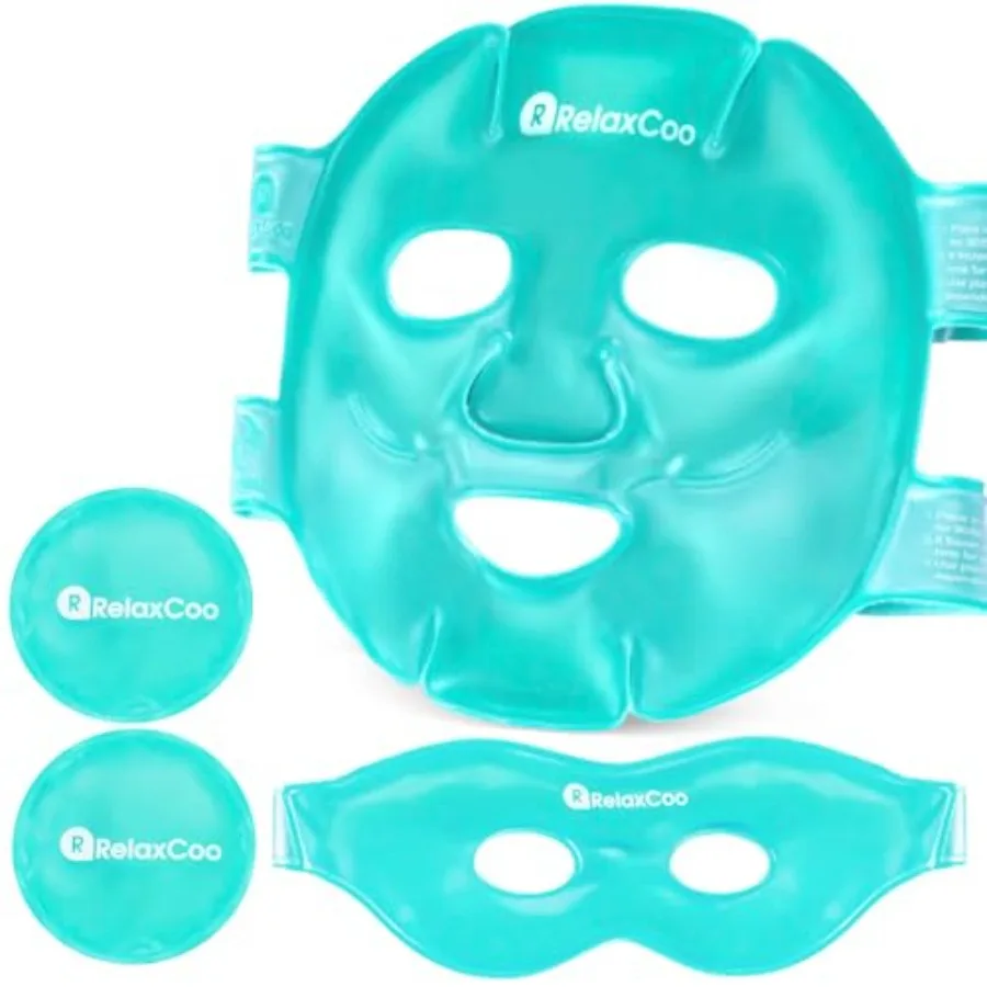 

Ice Face Eye Mask for Dark Circles and Puffiness Cold Warm Compress, Gel Cold Cooling Face Mask Package for Women and Men, Migr
