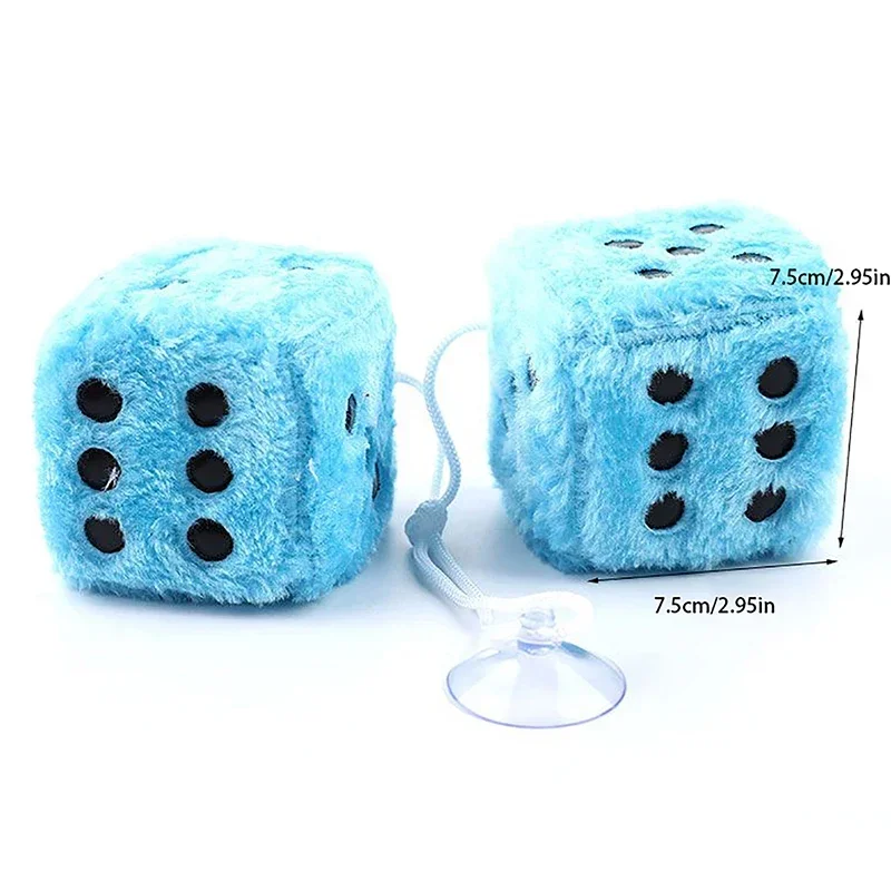 1Pcs Fuzzy Plush Dice with Dots Retro Square Plush Hanging Pendant Fuzzy Dices for Car Interior Ornament Decoration image 6