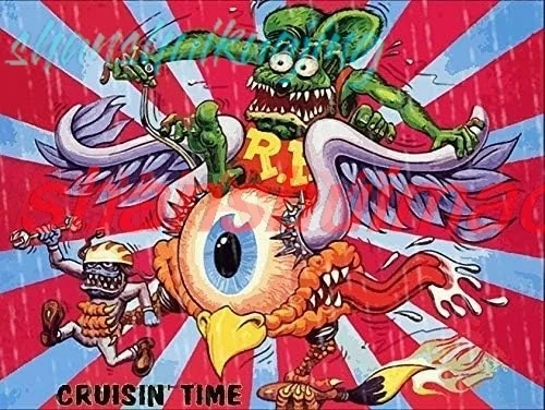 Metal Tin Sign For Rat Fink Riding Flying Eyeball Vintage Look Reproduction Metal Tin Sign 8 x 12 Inches House Garage Decor sign