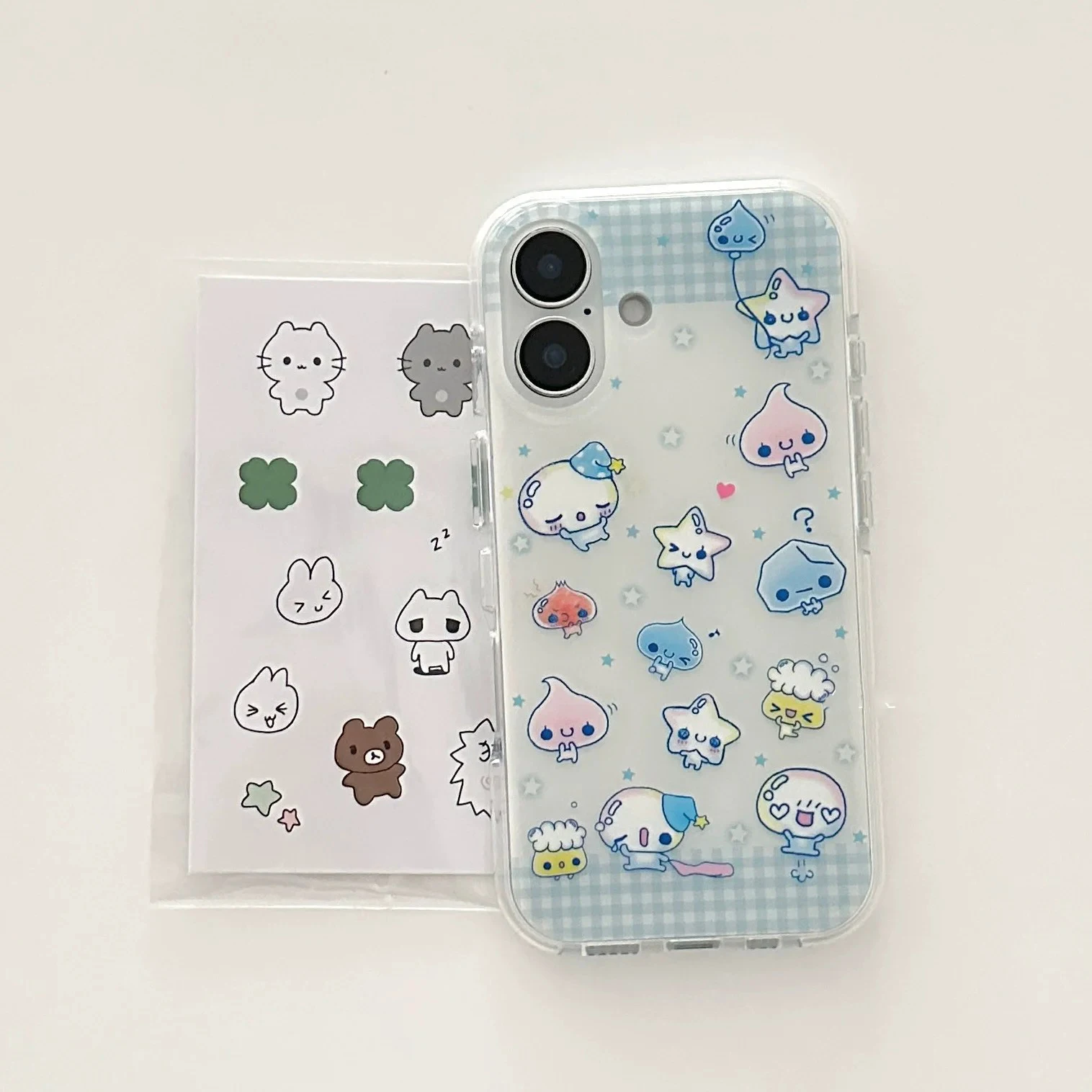 Fun Cute Blue Star Little Ice Man Phone Case for Samsung Galaxy S26 S25 S24 S23 S22 S21 Ultra Plus 4G 5G Feather Texture Cover